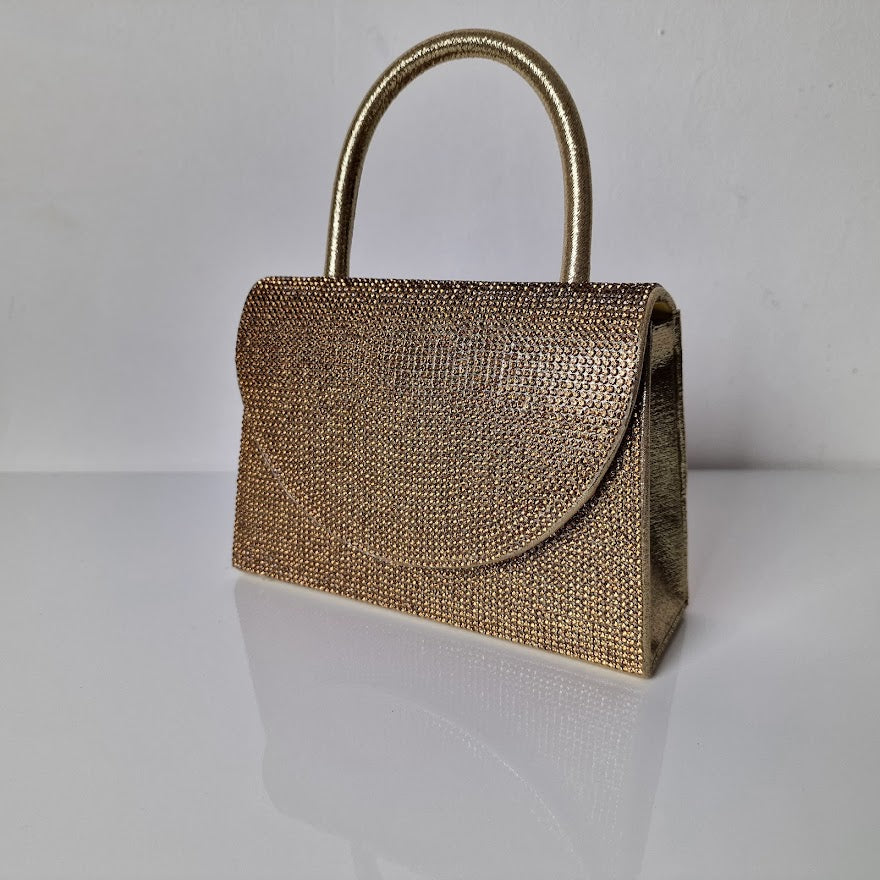 Sparkly Bronze Diamante Bronze Mini Grab Bag