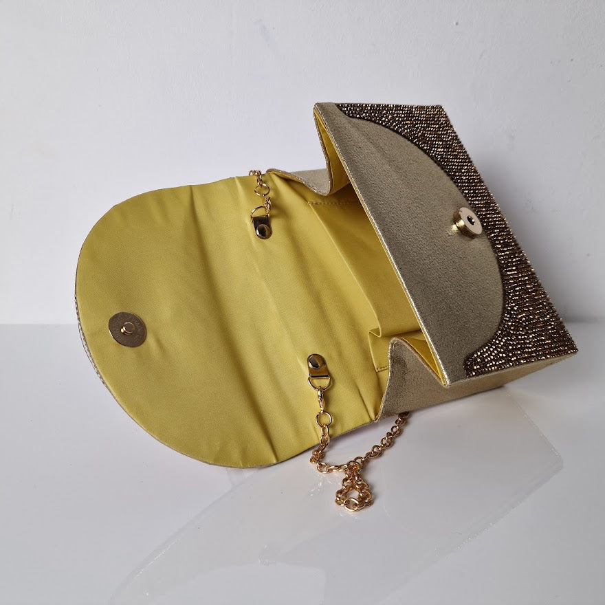 Sparkly Bronze Diamante Bronze Mini Grab Bag