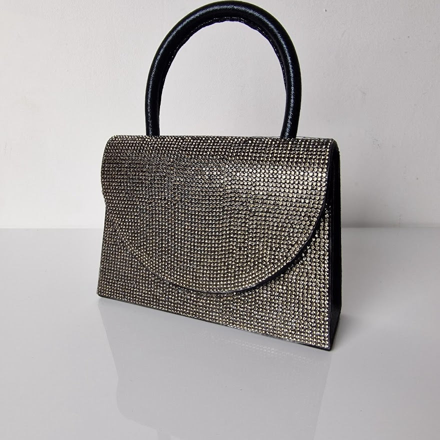 Sparkly Black Diamante Mini Grab Bag