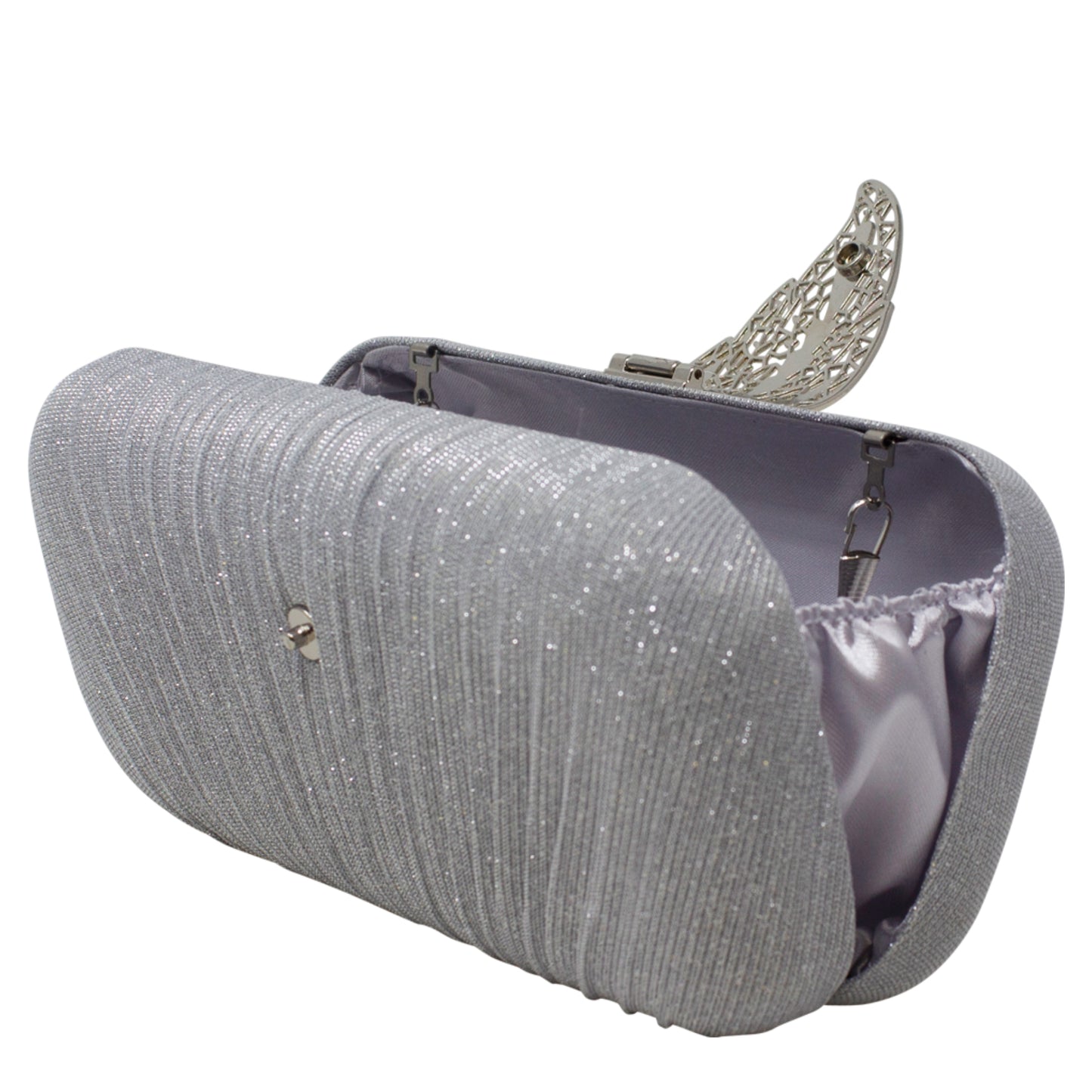 Sparkly Gold Leaf Shimmery Silver Clutch