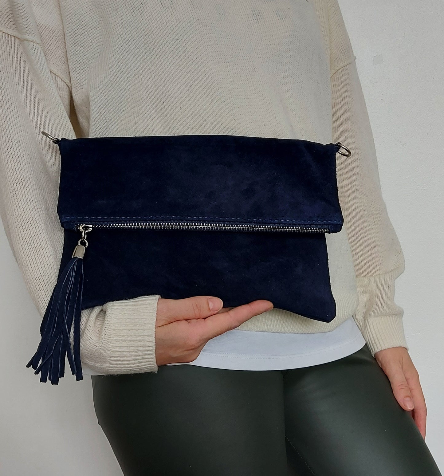 Black Suede Clutch Bag