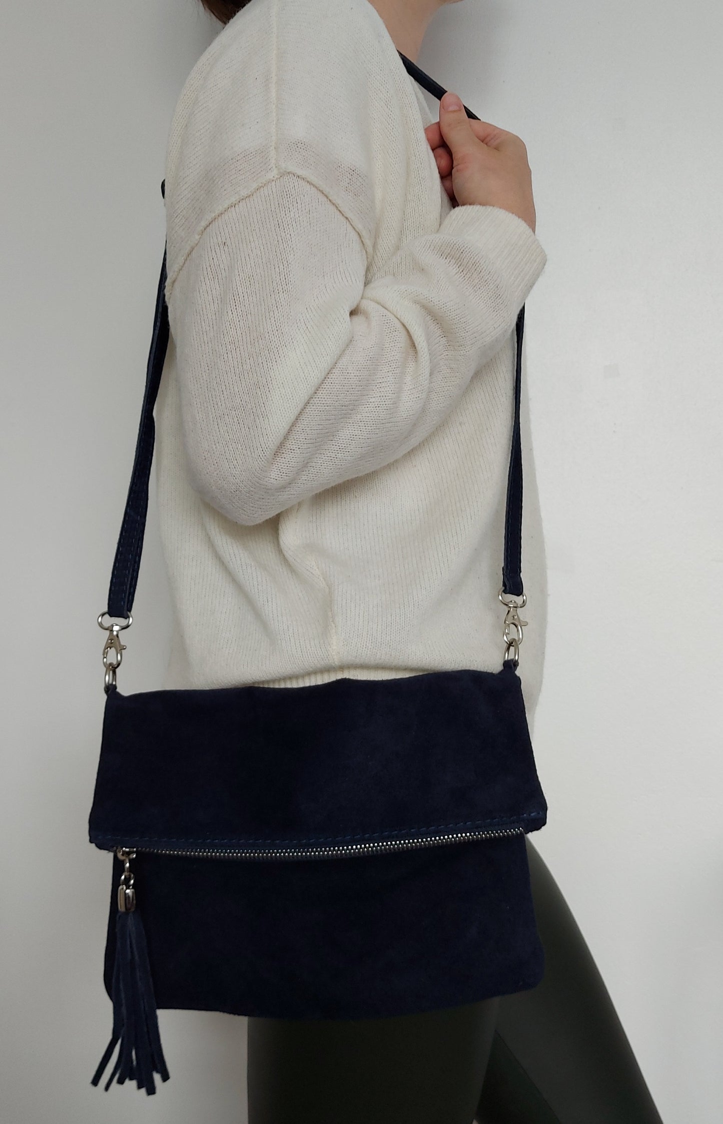 Black Suede Clutch Bag