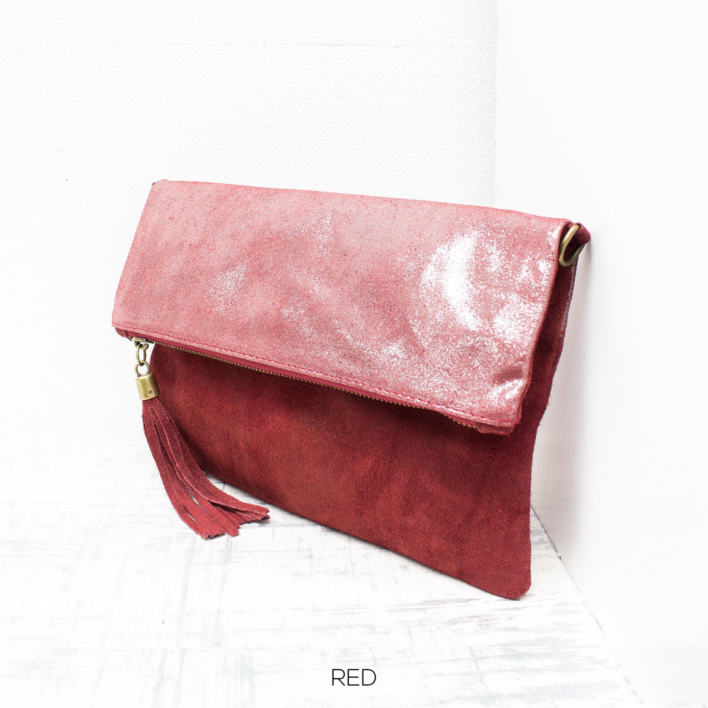 Genuine Suede Leather Clutch Bag Shimmery Effect Crossbody Bag Spring/Summer Wedding Parties Bridesmaids Gift Evening Bag Made in Italy