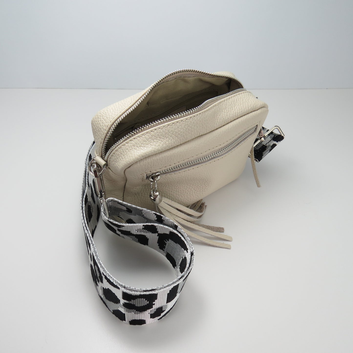 Italian Leather Cross Body Camera Bag