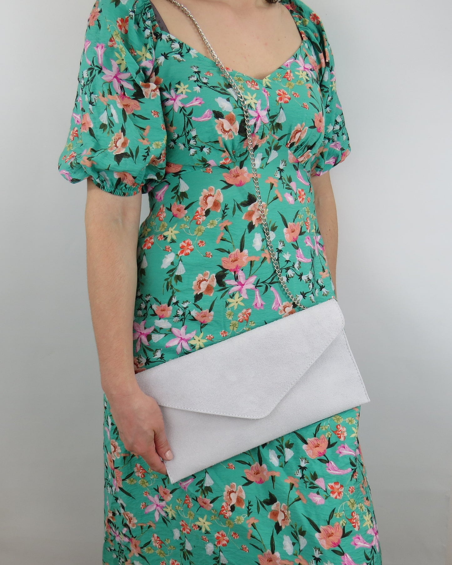 Moonstone Envelope Clutch Bag with chain strap