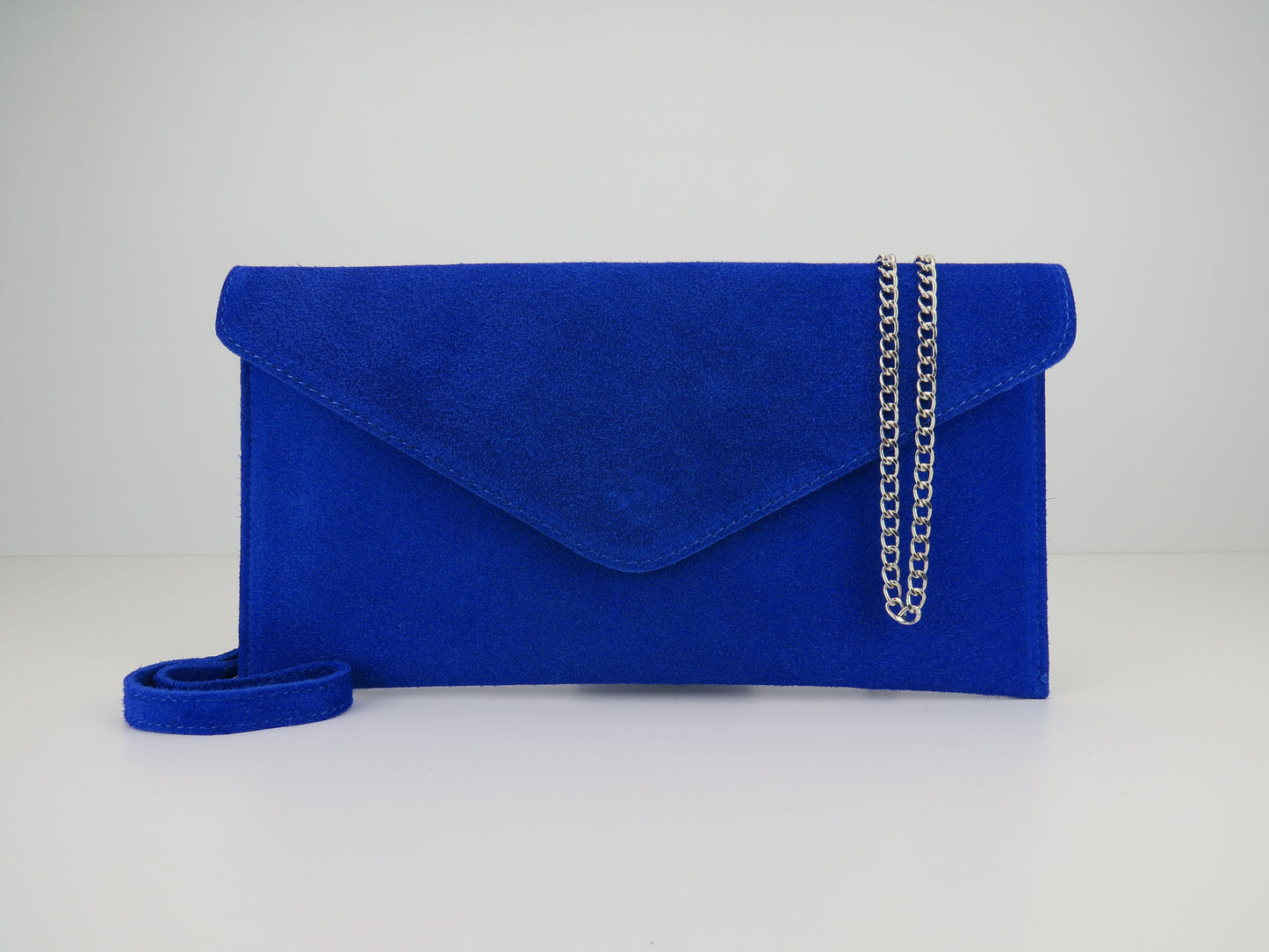 Royal Blue Suede Leather Clutch