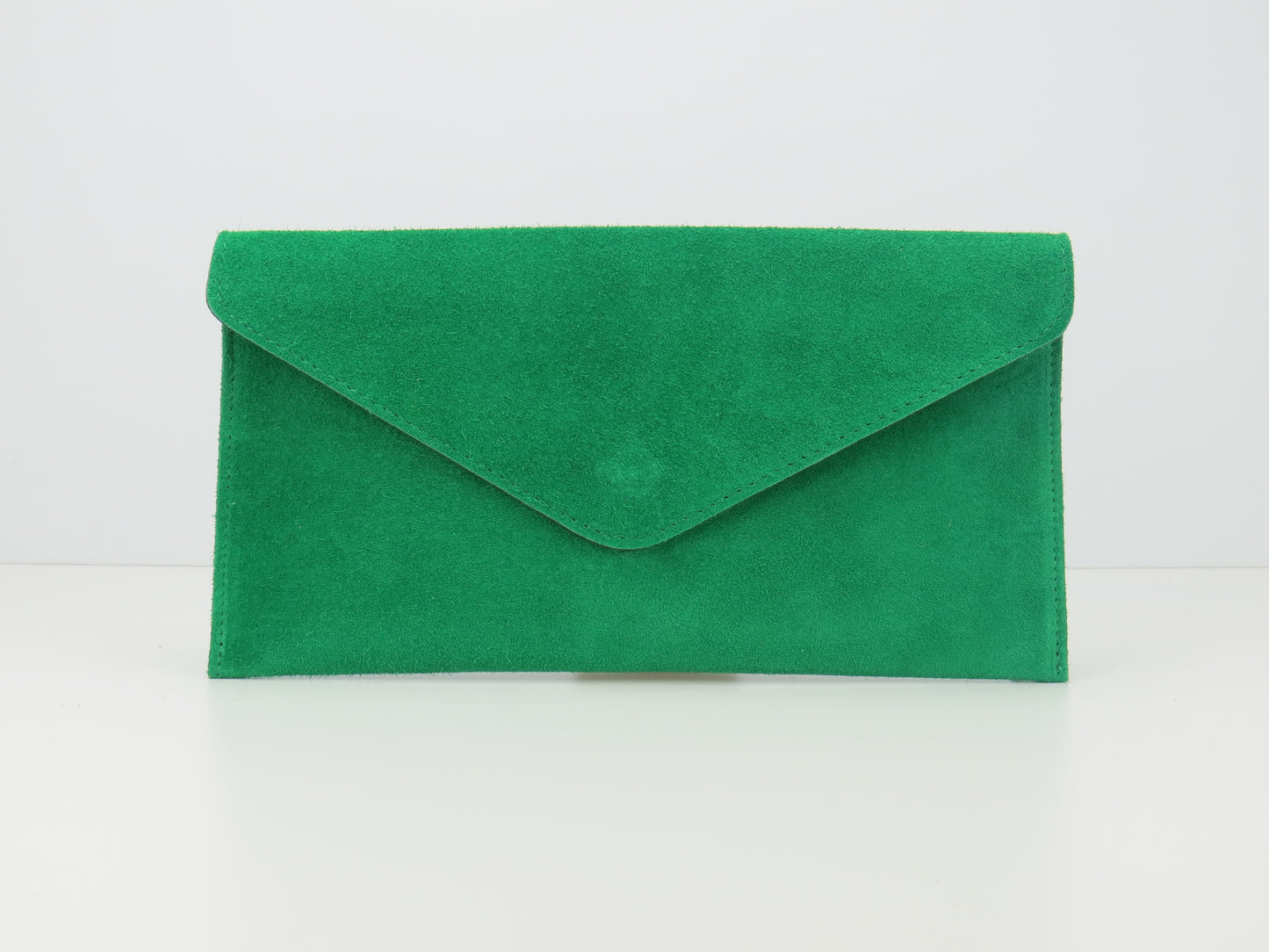 Parrot Green envelope clutch bag front