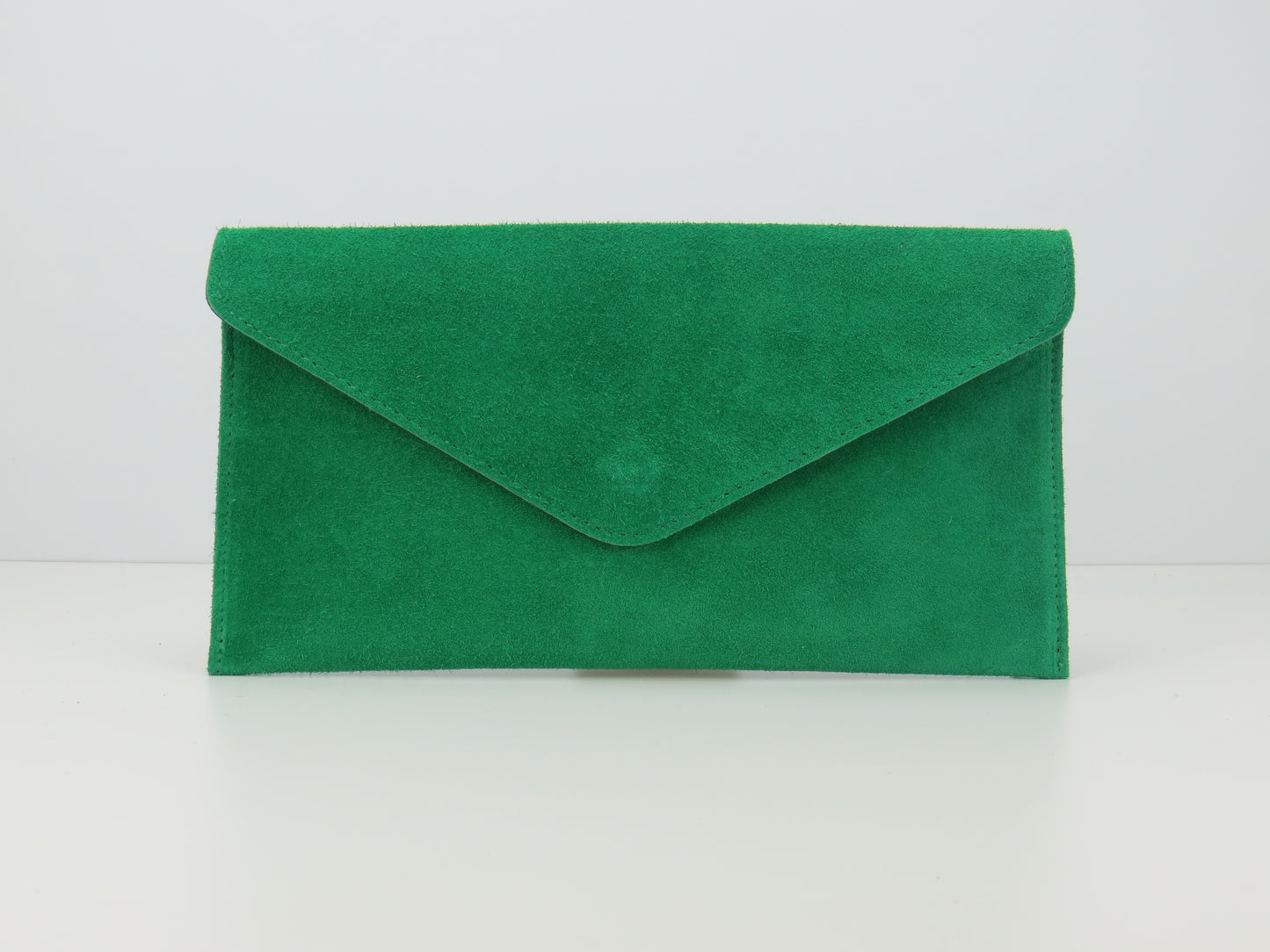 Parrot Green envelope clutch bag front