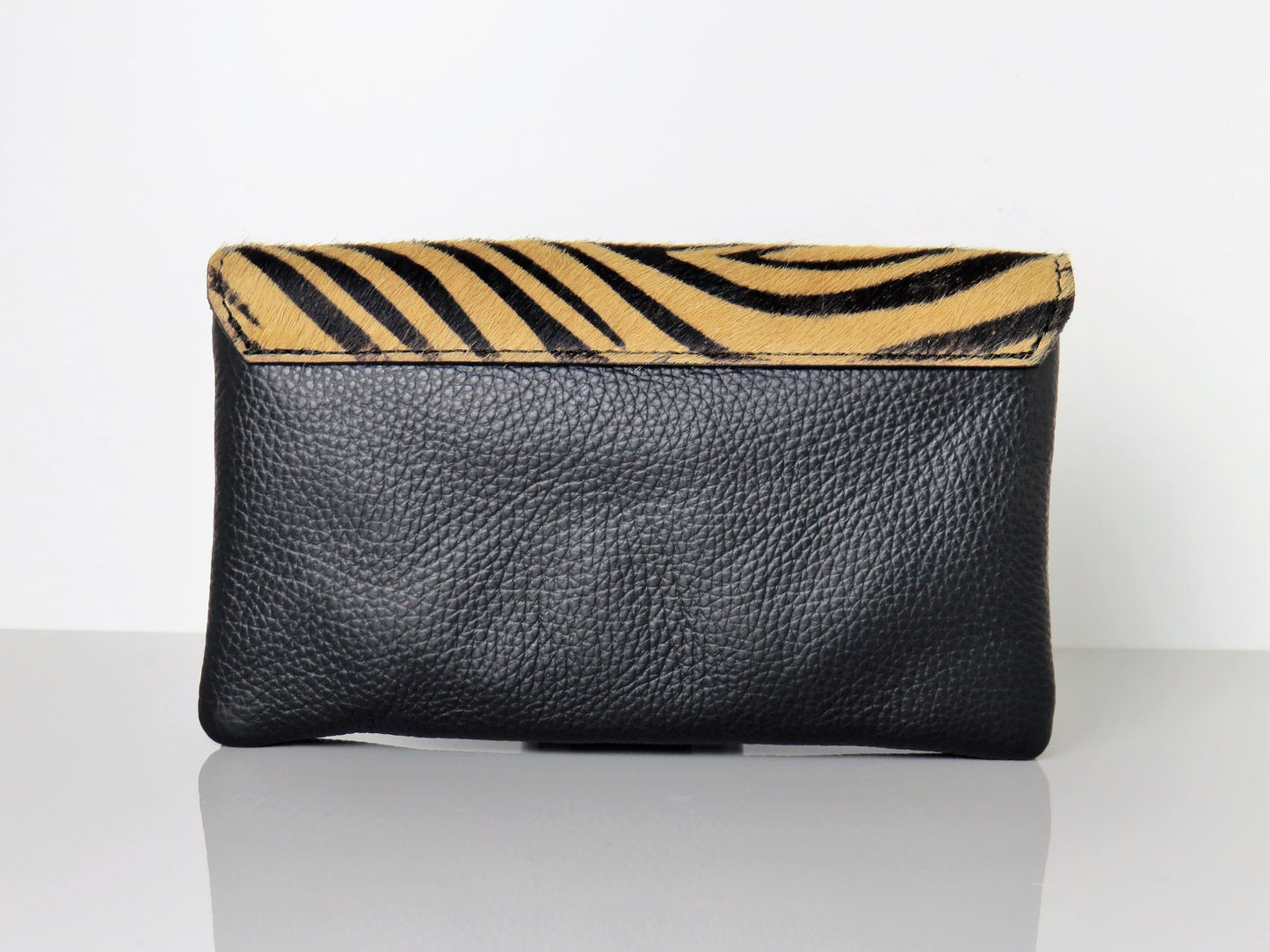 Genuine Italian Leather Mini Brown Zeba Print Crossbody Bag
