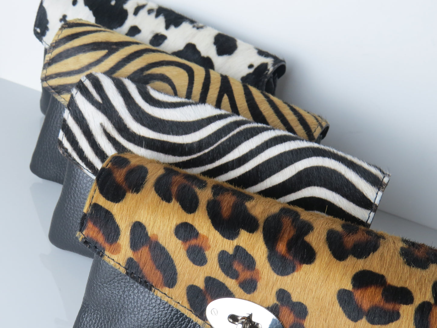 Genuine Italian Leather Mini Leopard Print Crossbody Bag