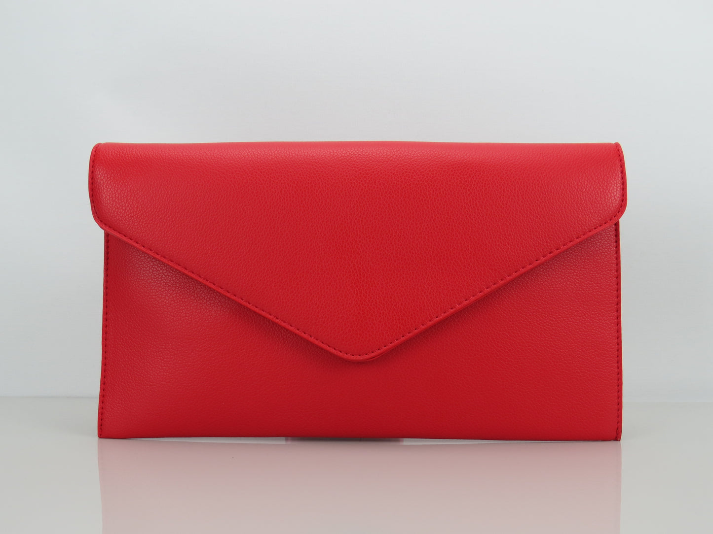 JustBagzz Original Vegan Friendly Leather Red Evening Clutch Bag