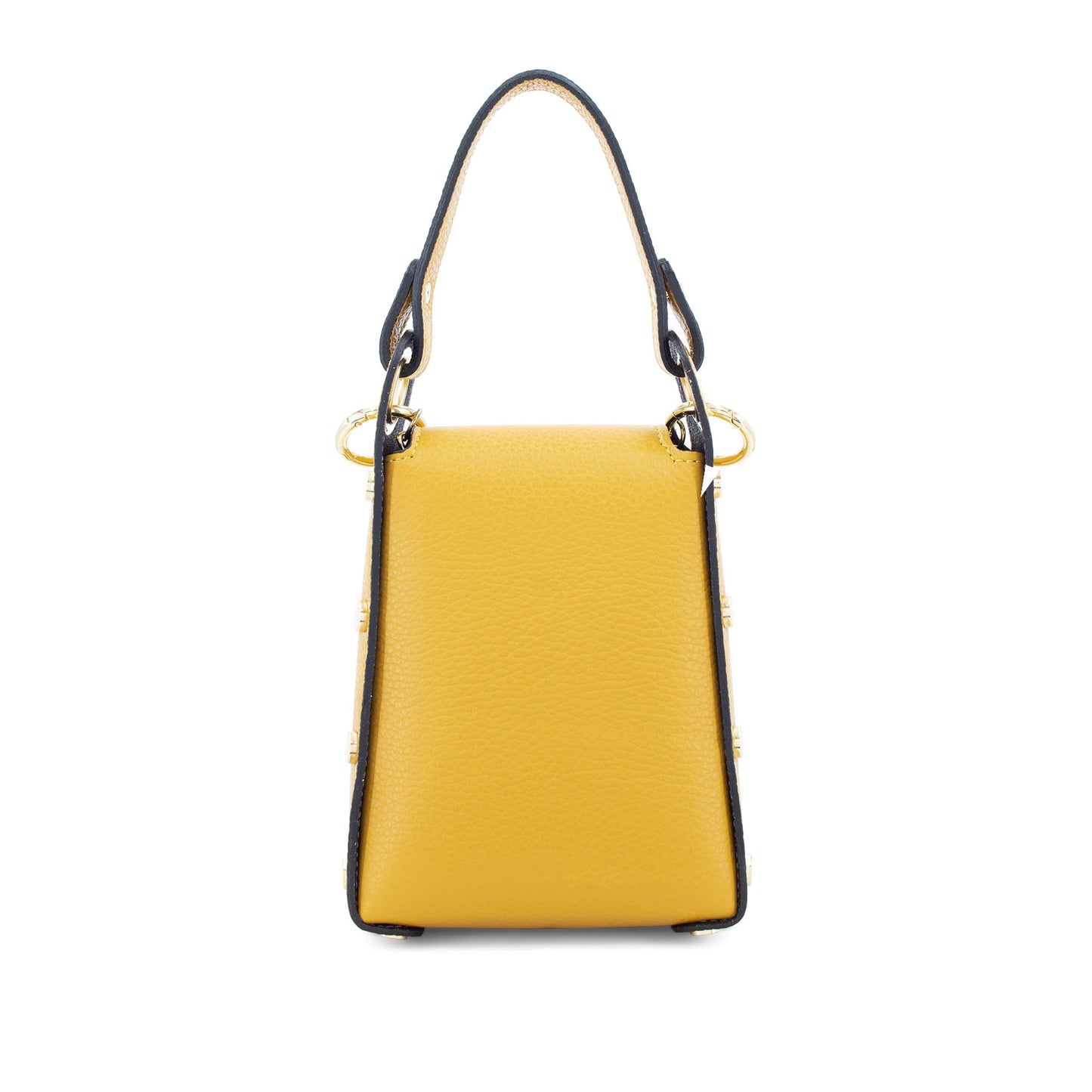 Genuine Black Leather Bee Inspired Mini Crossbody Bag