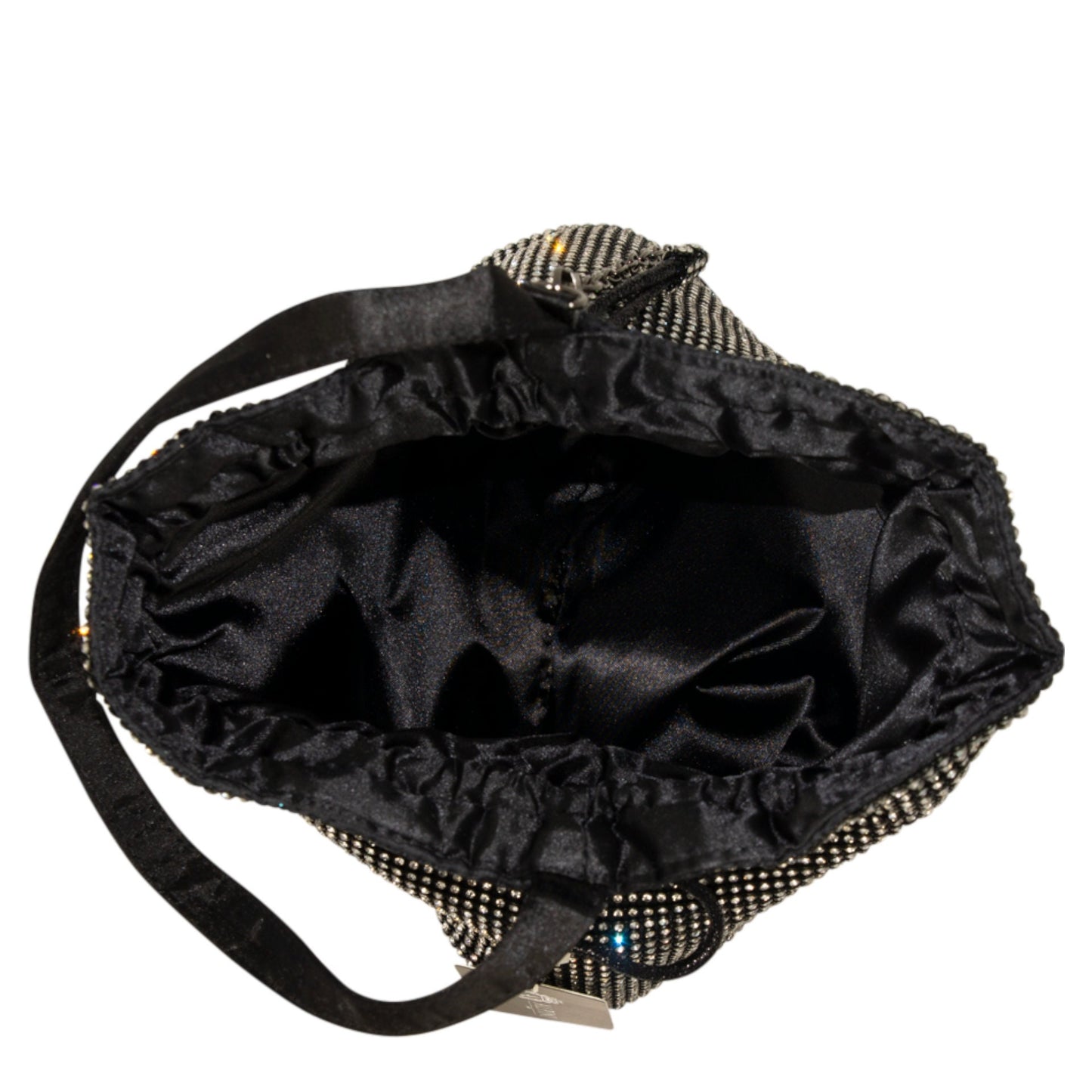 Sparkly Black Draw String Shoulder Bag perfect eye-catching Black handbag Gift Present Wedding Party