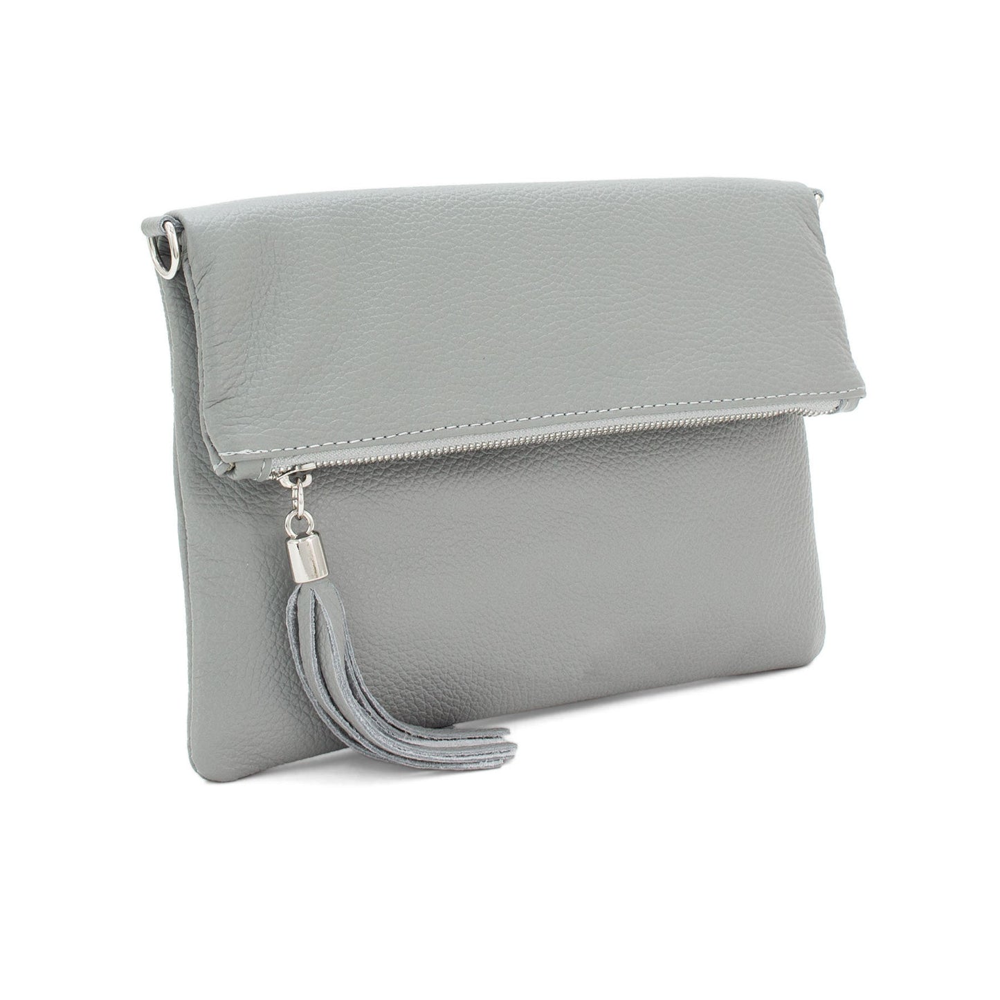 Real Genuine Plain Leather Italian Elegant Clutch Bag Crossbody Ladies Shoulder Bag Spring/Summer Wedding Parties Evening Bag Made in Italy