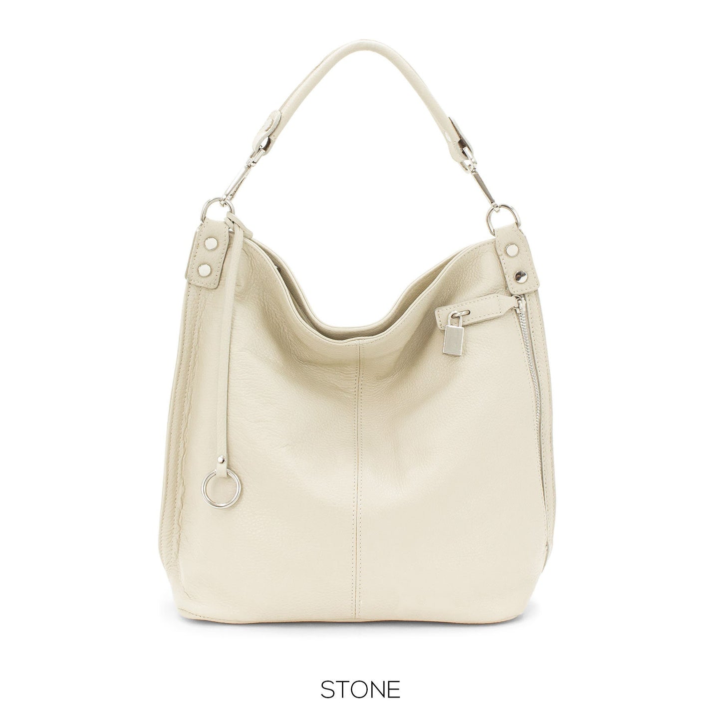 Genuine Leather Right Pocket Hobo Bag Made in Italy Front pocket secured by a pull padlock soft ladies handbag pebbled Leather Gift For Her