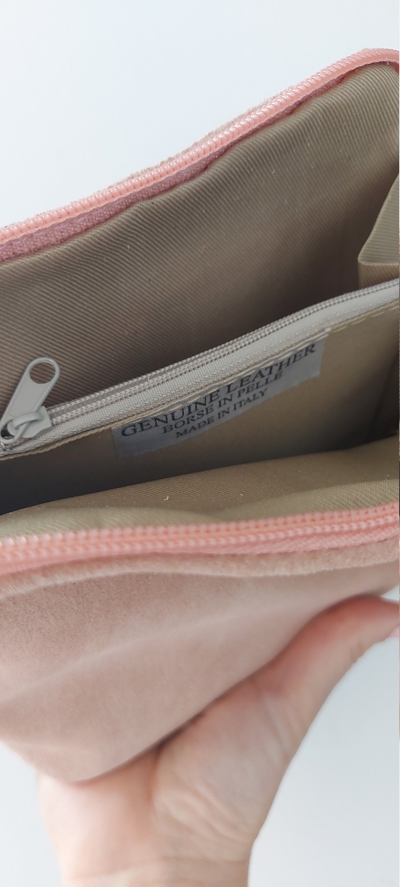 Real Leather Suede Crossbody Bag VERA PELLE Real Italian Suede Leather Small Crossbody Shoulder Bag Nude bag Nude Suede Bag Cute Crossbody