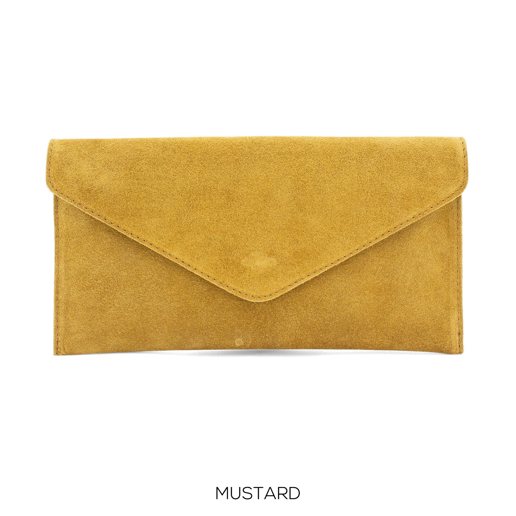 Yellow suede best sale clutch bag