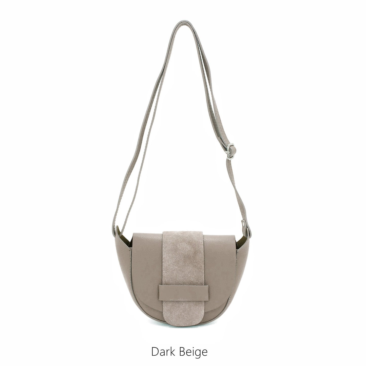 Genuine Leather Italian Elegant Leather & Suede Half Moon Crossbody Bag Shoulder Bag Crossbody Handbag Gift For Her Valentines Small Handbag