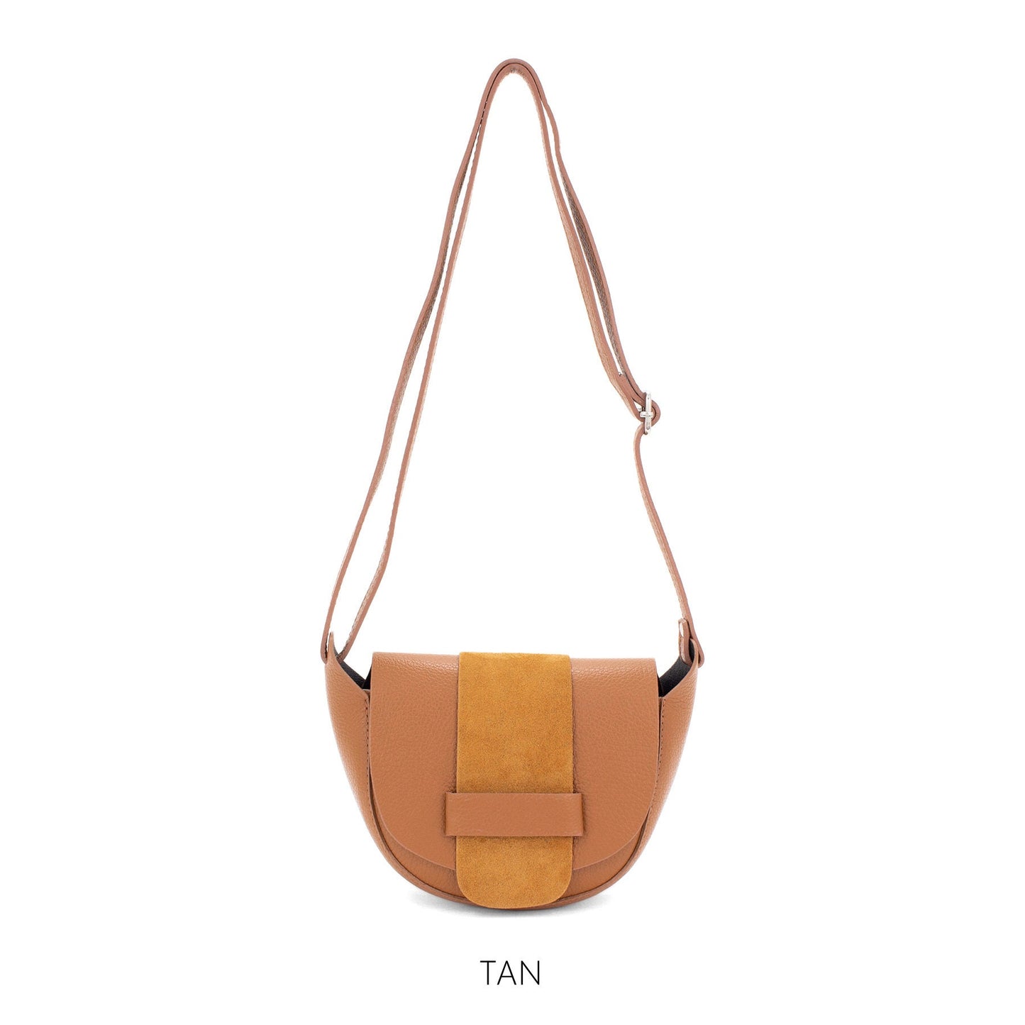 Genuine Leather Italian Elegant Leather & Suede Half Moon Crossbody Bag Shoulder Bag Crossbody Handbag Gift For Her Valentines Small Handbag
