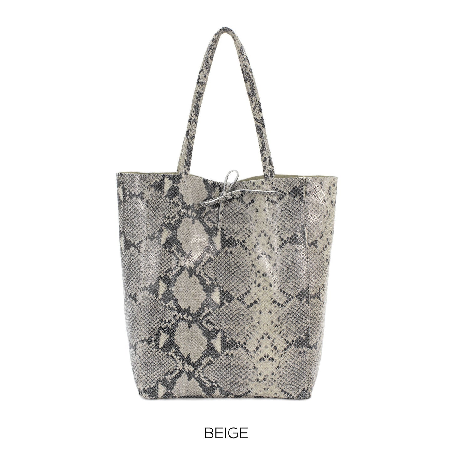 Snakeskin effect Genuine Leather Shopper Bag Large Leather Tote Bag