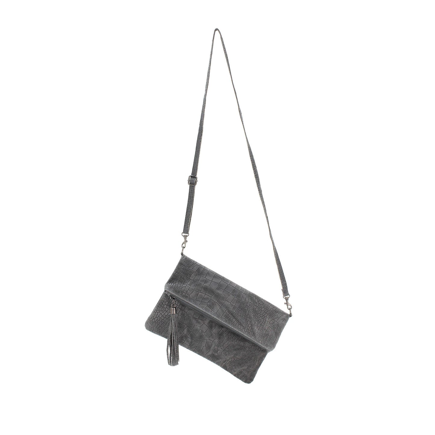 Genuine Suede Leather Italian Clutch Bag Croc Effect Crossbody Bag Autum/Winter Wedding Parties Bridesmaids Gift Evening Bag Made in Italy