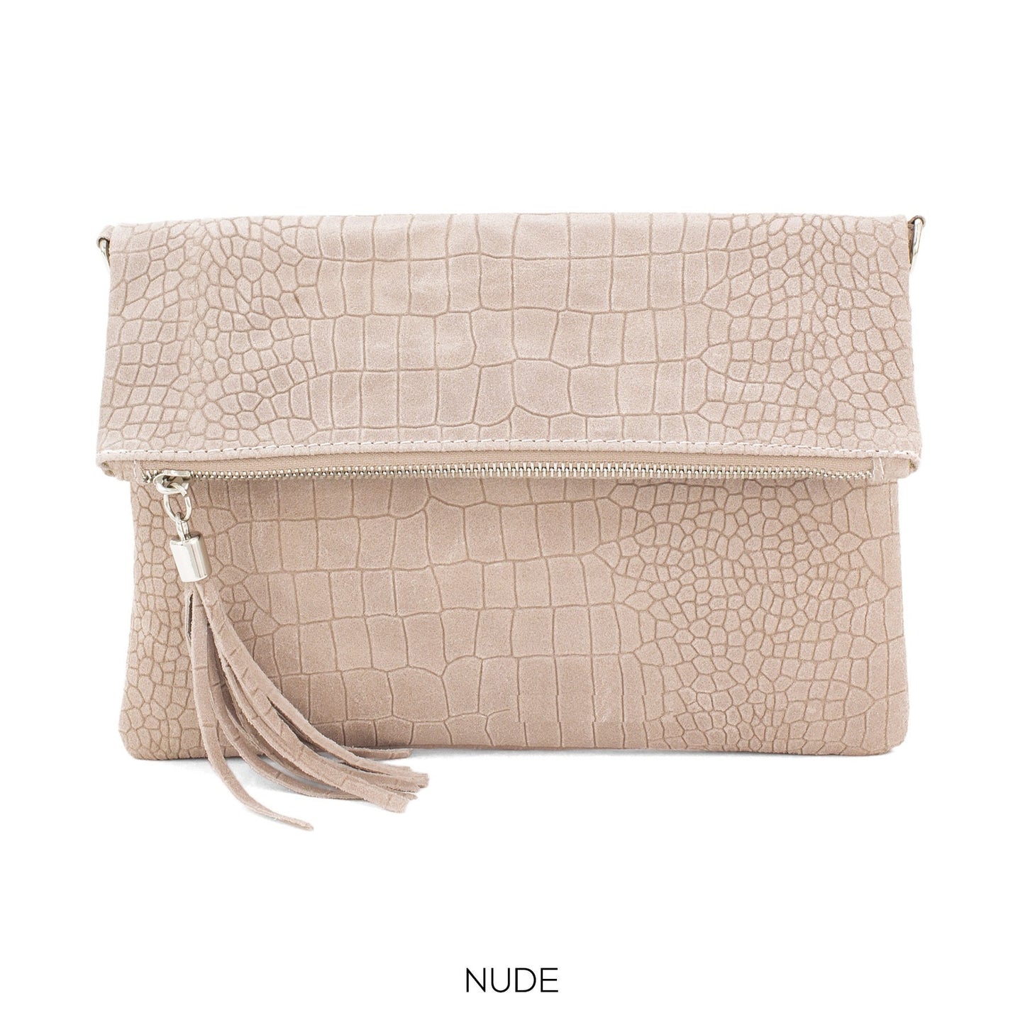 Genuine Suede Leather Italian Clutch Bag Croc Effect Crossbody Bag Autum/Winter Wedding Parties Bridesmaids Gift Evening Bag Made in Italy