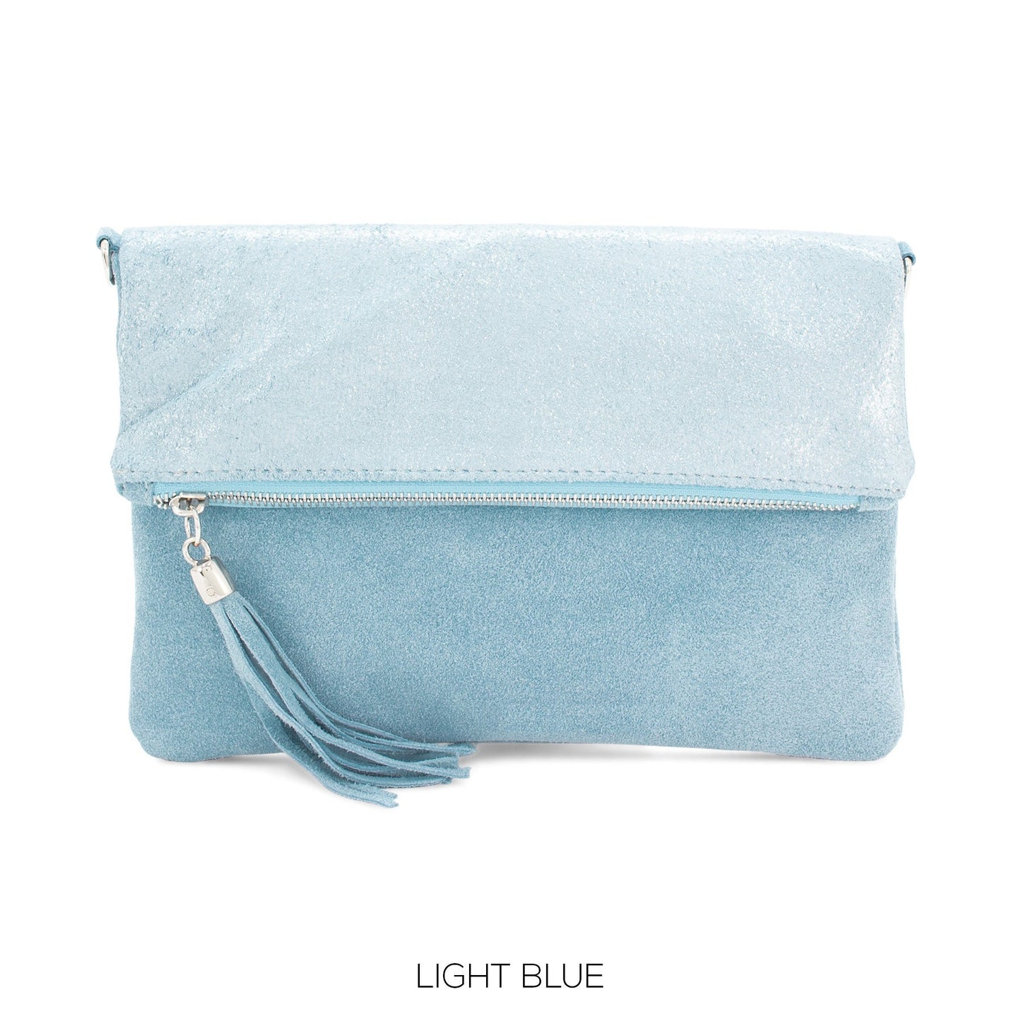 Genuine Suede Leather Clutch Bag Shimmery Effect Crossbody Bag Spring/Summer Wedding Parties Bridesmaids Gift Evening Bag Made in Italy