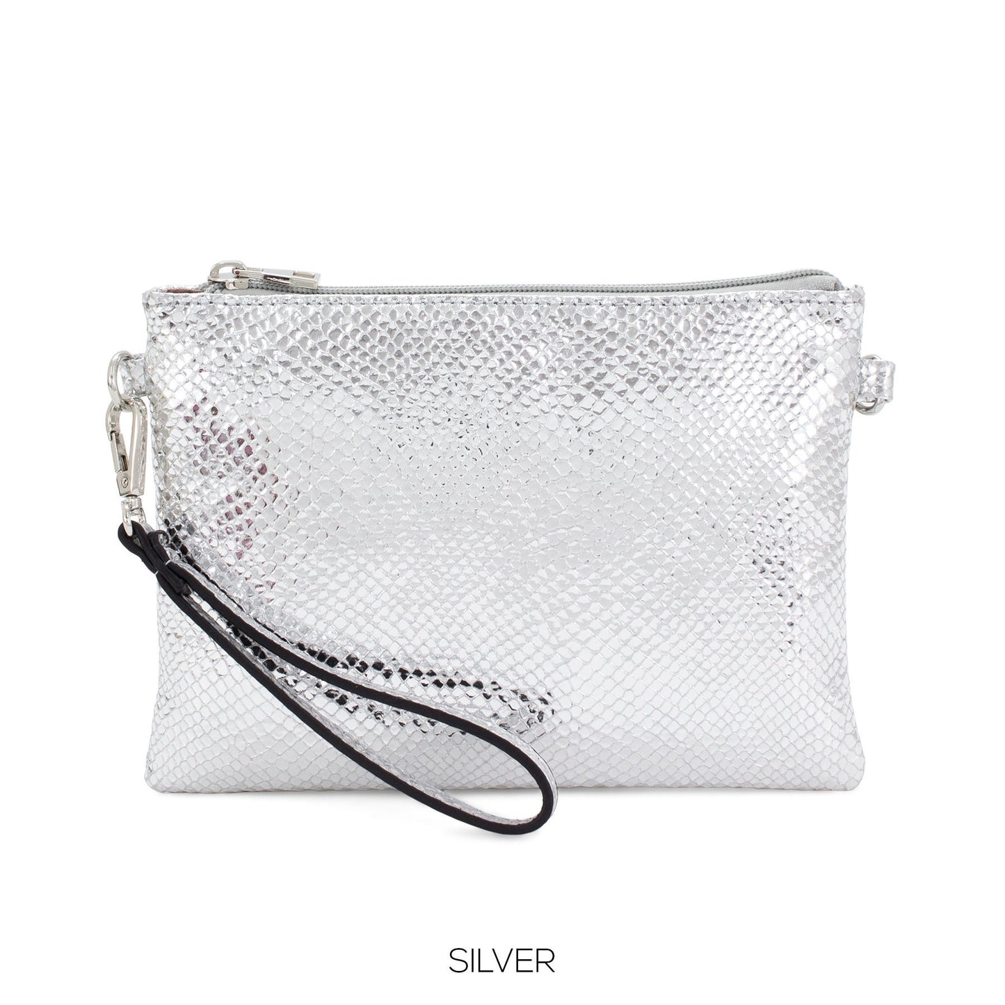 Snakeskin Print Evening Clutch Crossbody Bag Shoulder Handbag Bridesmaid Gift Versatile Elegant Wristlet and Detachable Strap Sparkle Clutch