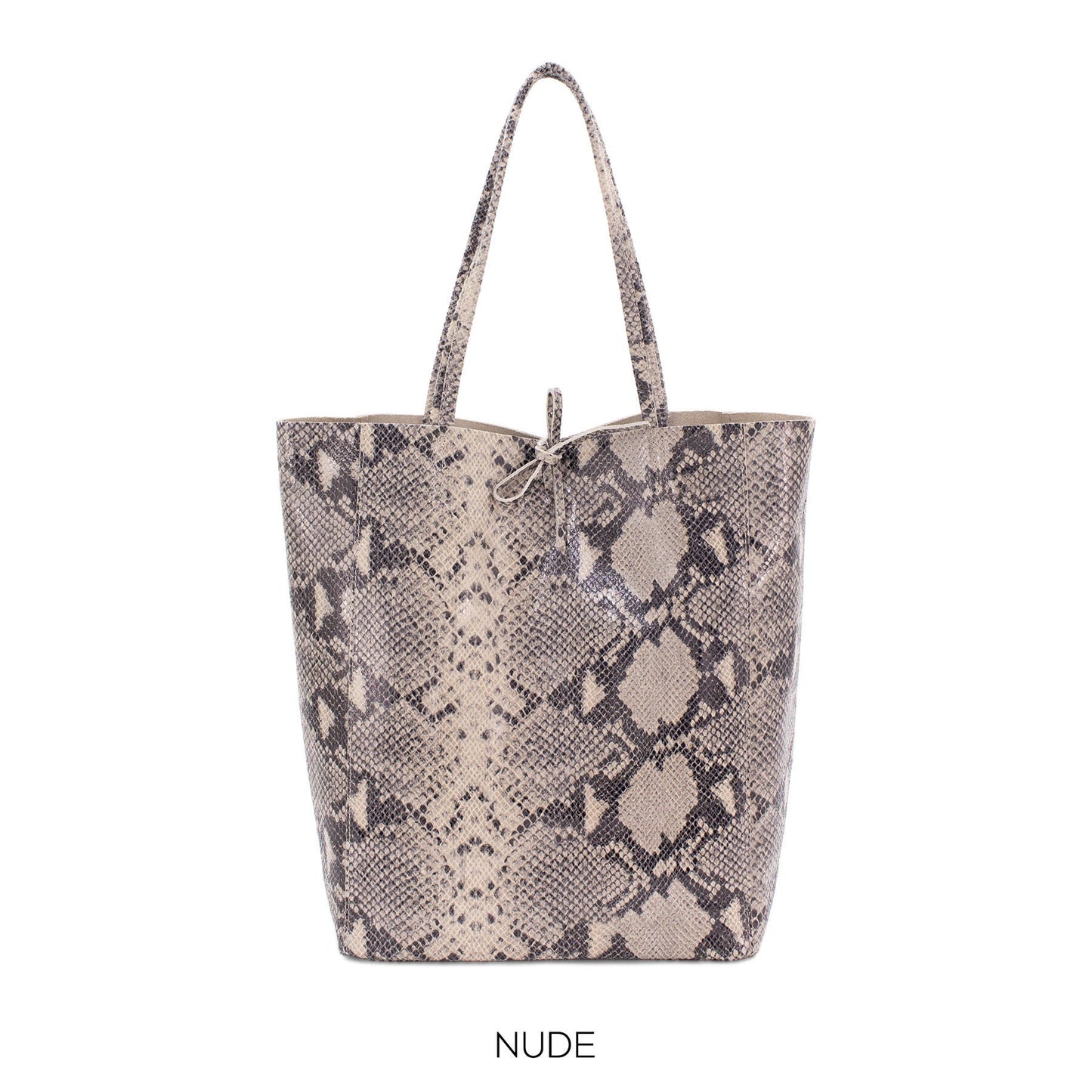 Snakeskin effect Genuine Leather Shopper Bag Large Leather Tote Bag