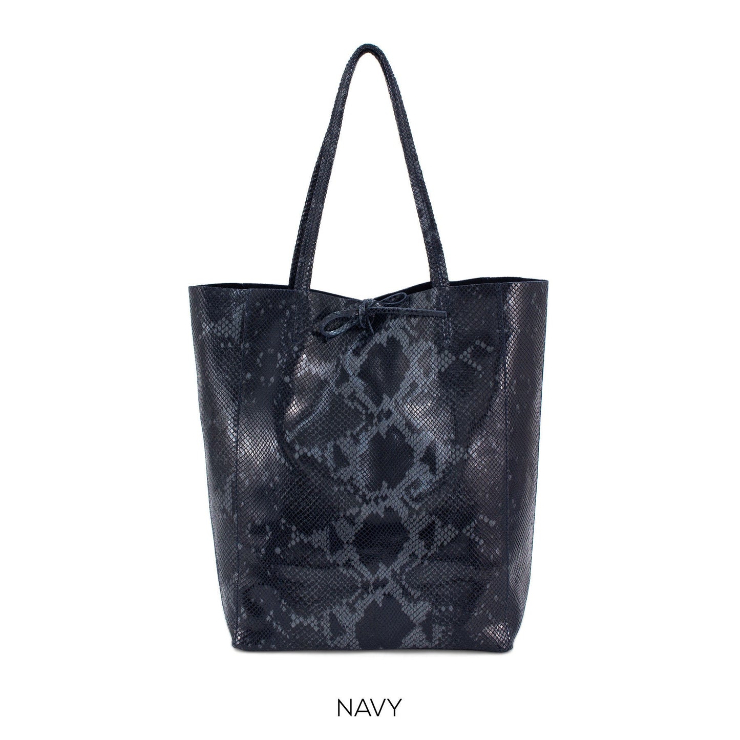 Snakeskin effect Genuine Leather Shopper Bag Large Leather Tote Bag