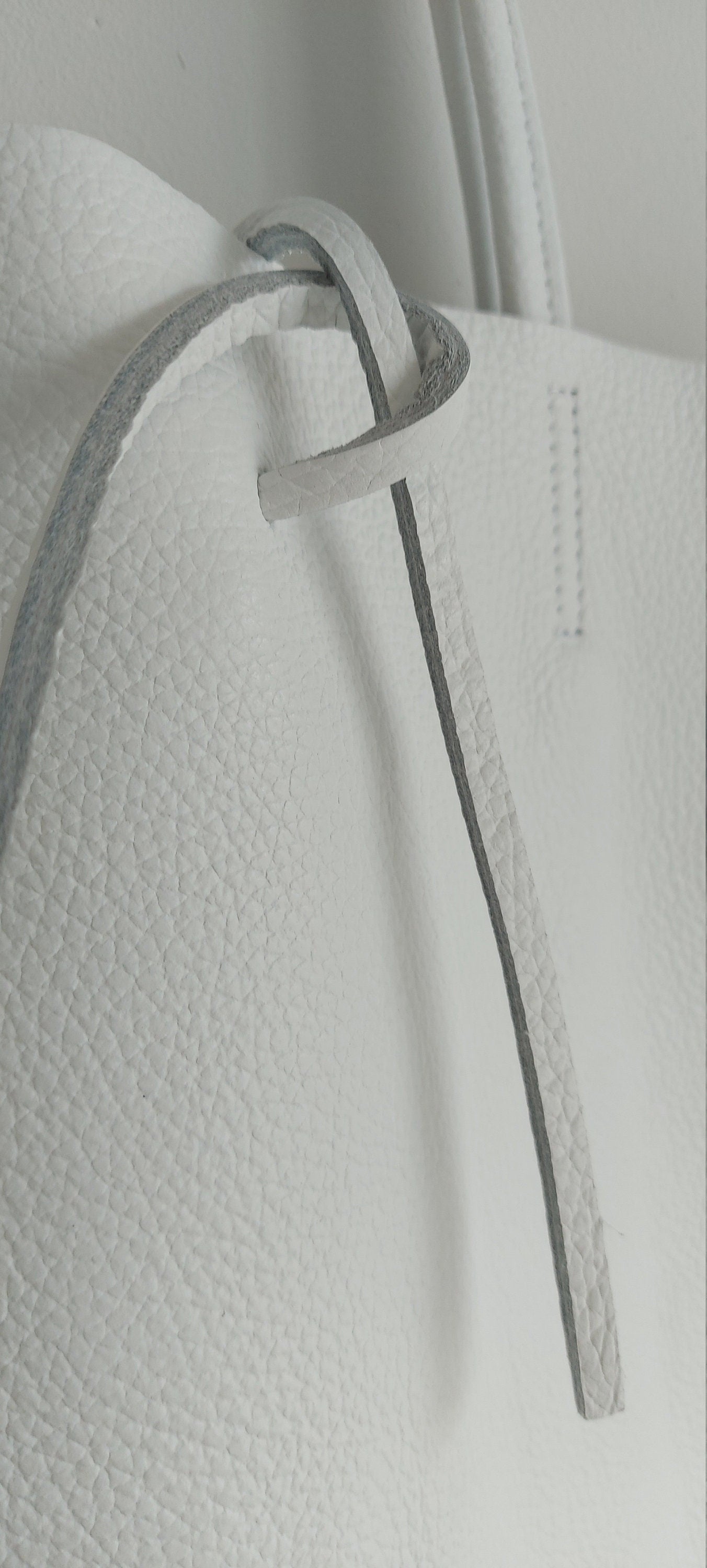 White Genuine Leather Shopper Bag Large Leather Tote Bag
