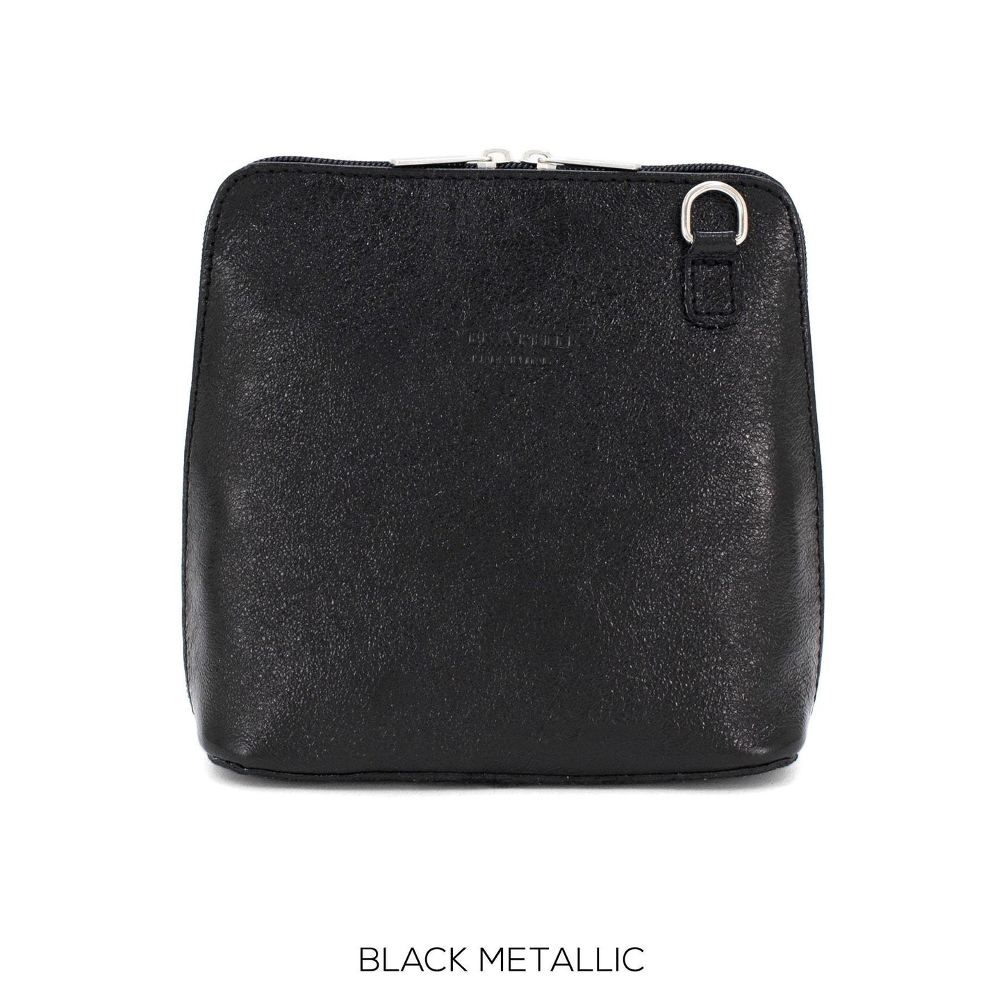 Genuine Metallic Leather Crossbody Bag VERA PELLE Real Italian Suede Leather Small Crossbody Shoulder Bag Crossbody Valentines Gift For Her