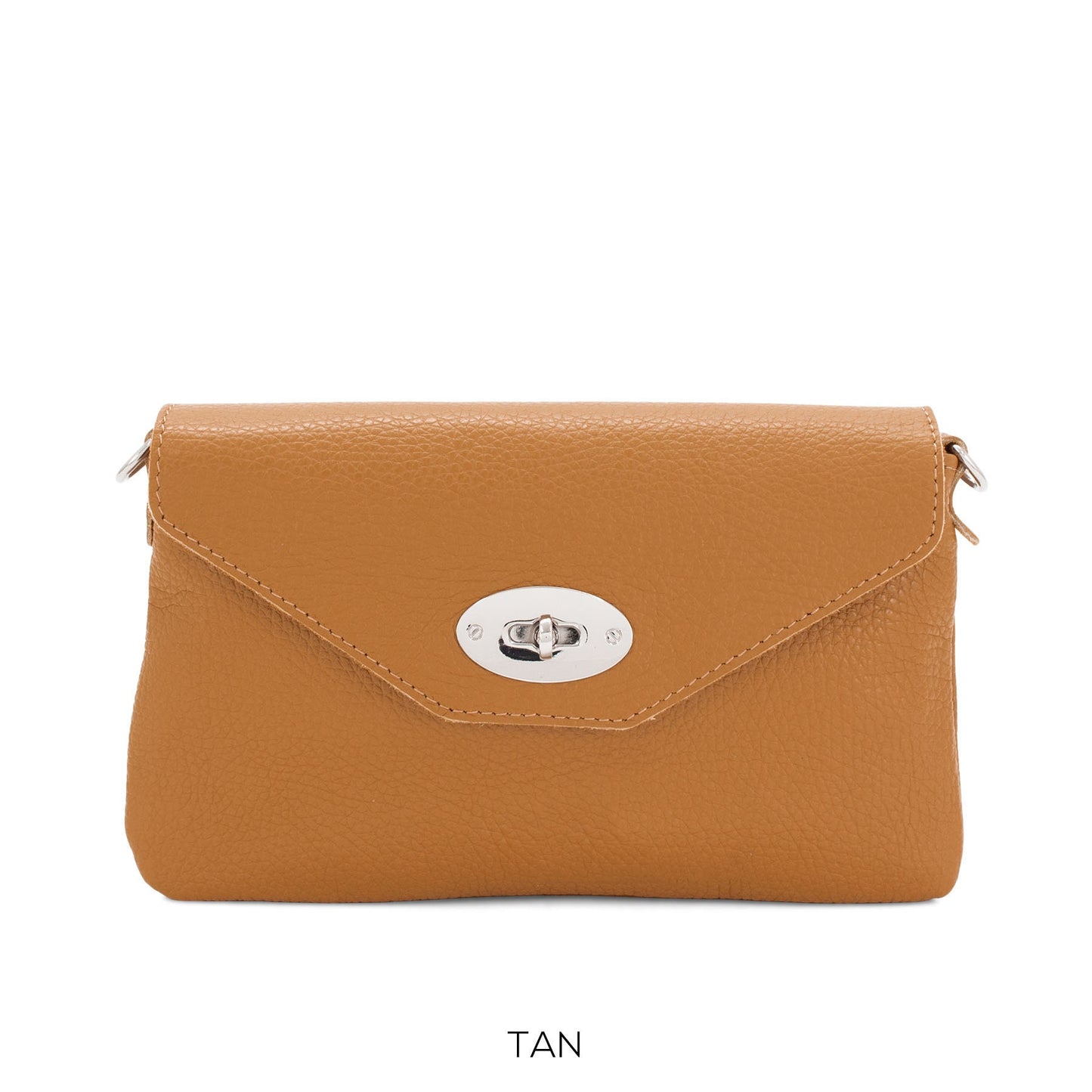 Genuine Italian Leather Mini Crossbody Bag With Detachable Strap Shoulder Bag Small Crossbody Bag Fold over Flap Chrome Twist lock