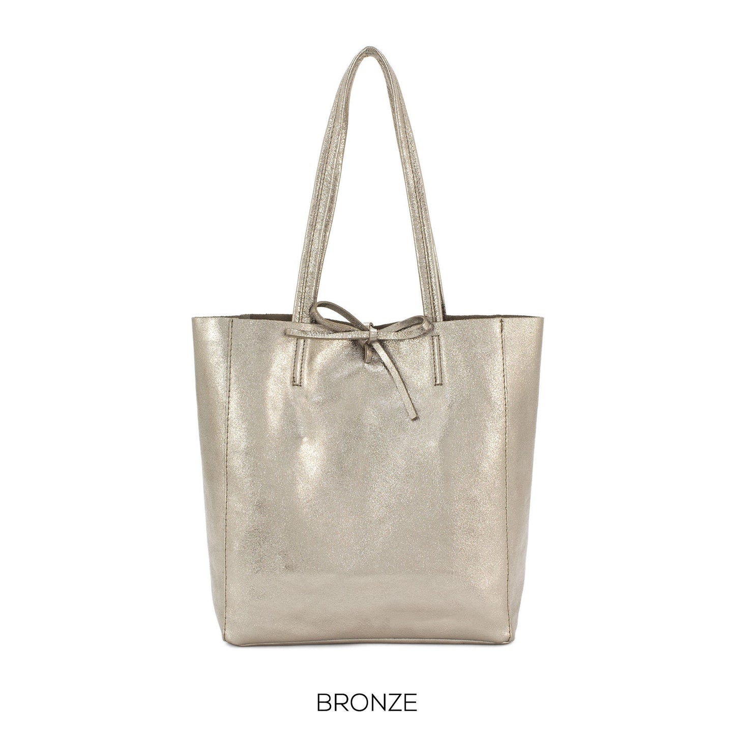 Genuine Leather Medium Bronze Leather Shopper