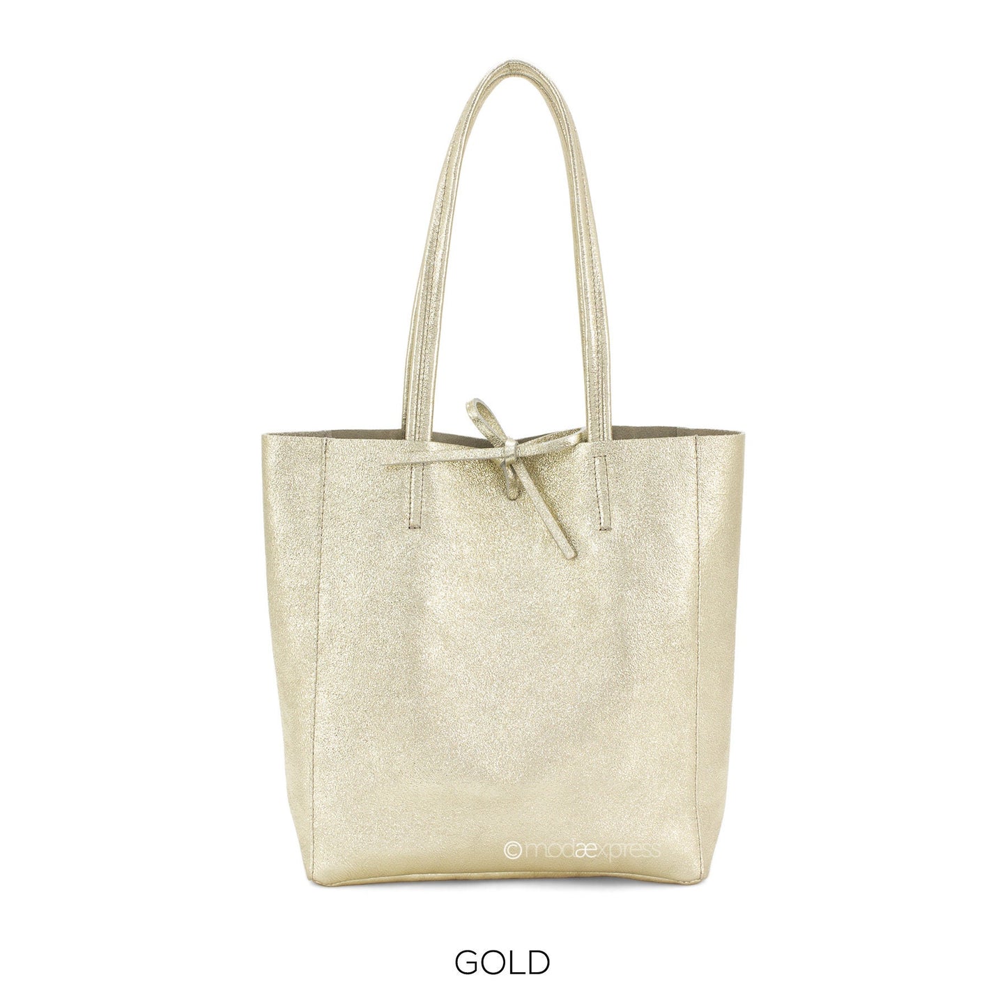 Genuine Leather Medium Gold Leather Shopper