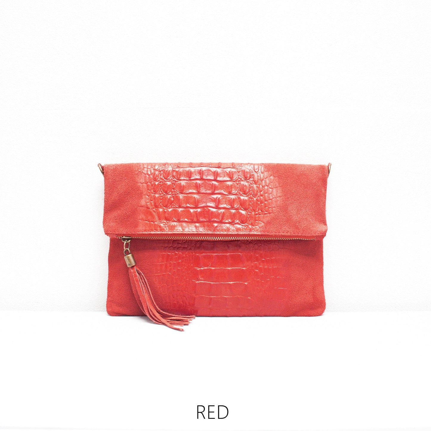 Italian Suede Leather Clutch Bag Croc Effect Crossbody Bag Spring/Summer Wedding Parties Bridesmaids Gift Evening Bag Made in Italy