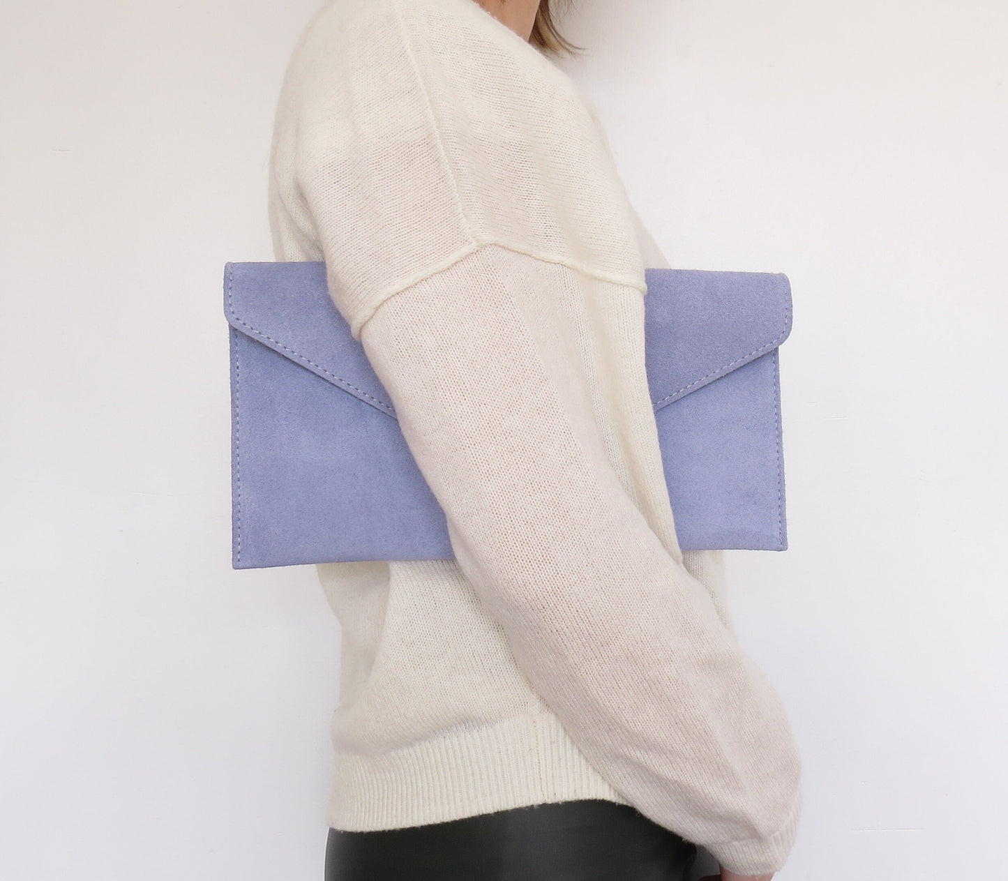 Lavender envelope clutch bag