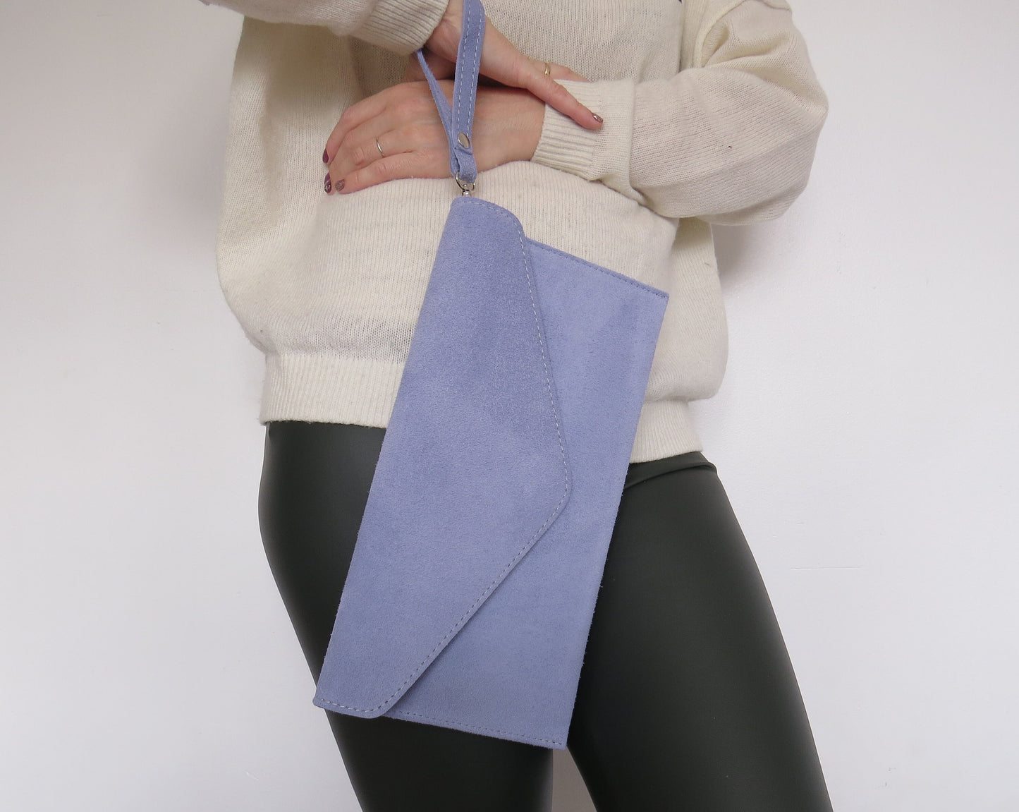 Lavender envelope clutch bag