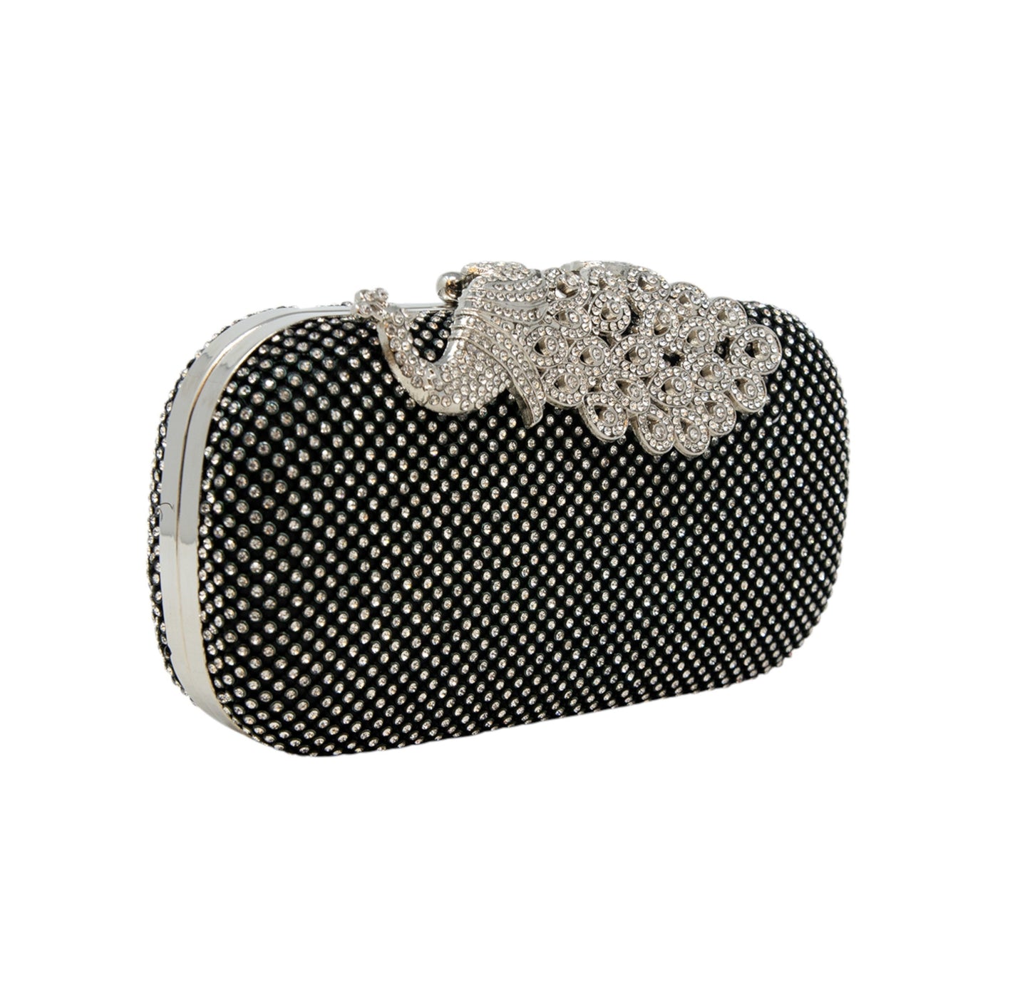 Sparkly Black Clasp Wedding Event Clutch Bag Shoulder Bag perfect eye-catching Silver Diamante Bridesmaid Gift Present Wedding Party