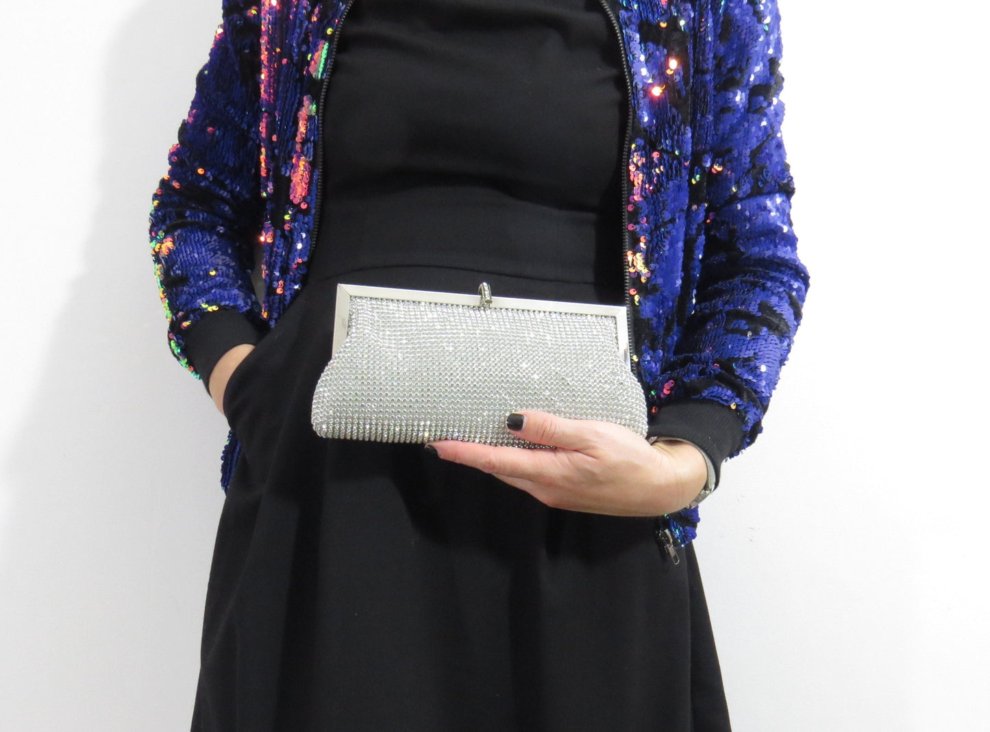 Sparkly Gold Clasp Wedding Event Clutch Bag Shoulder Bag perfect eye-catching Silver Diamante Bridesmaid Gift Present Wedding Party