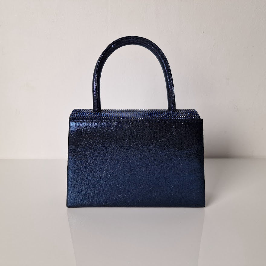 Sparkly Navy Blue Diamante Mini Grab Bag Justbagzz