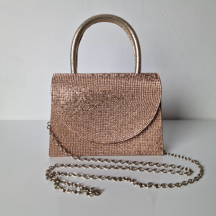 Sparkly Champagne Pink Diamante Mini Grab Bag