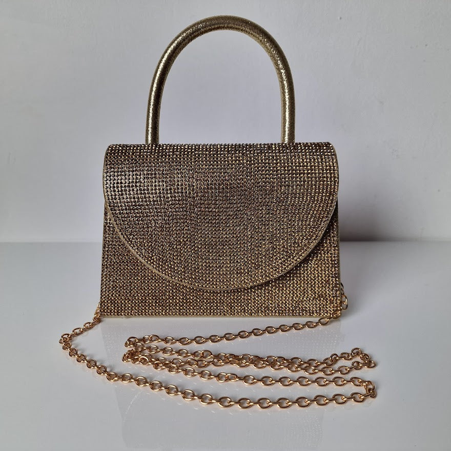 Sparkly Bronze Diamante Bronze Mini Grab Bag