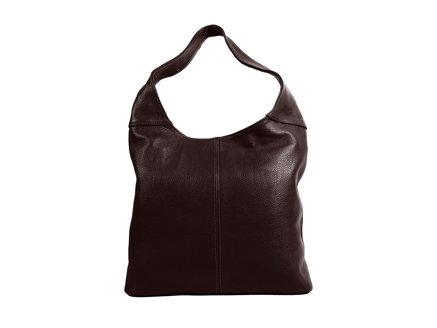 Italian Coffee Dark Brown Leather Slouchy Shoulder Bag