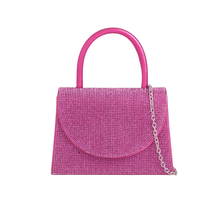 Magenta Pink Diamante Mini Grab Bag