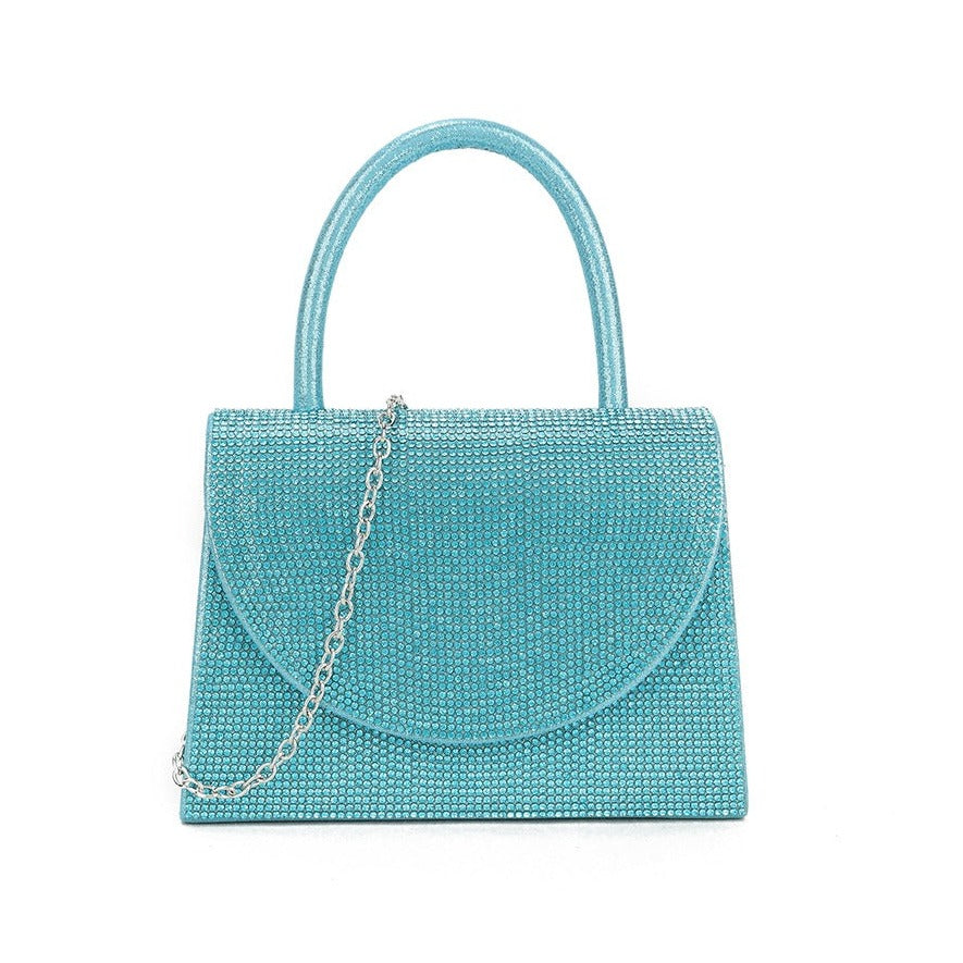 Turquoise Diamante Mini Grab Bag