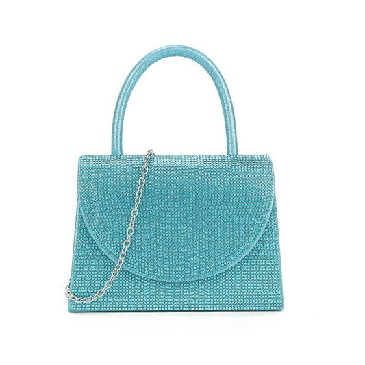 Turquoise Diamante Mini Grab Bag