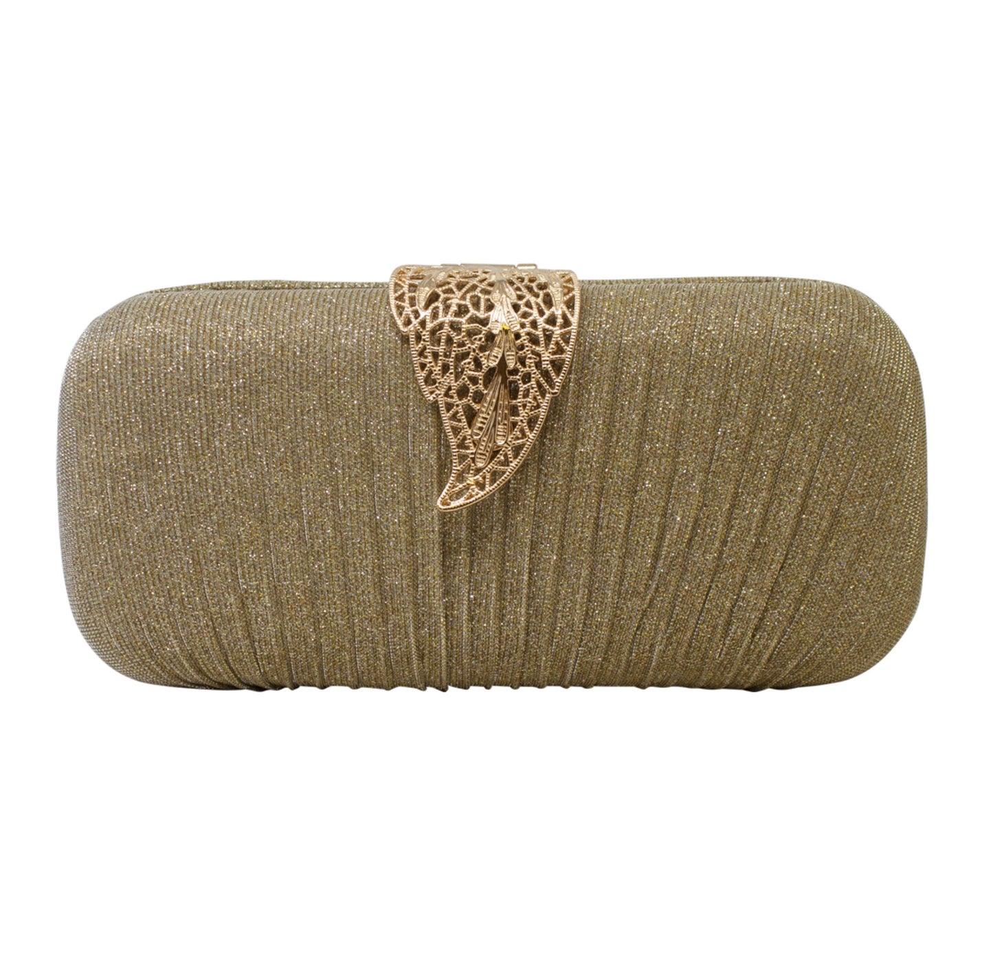 Sparkly Gold Leaf Shimmery Gold Clutch