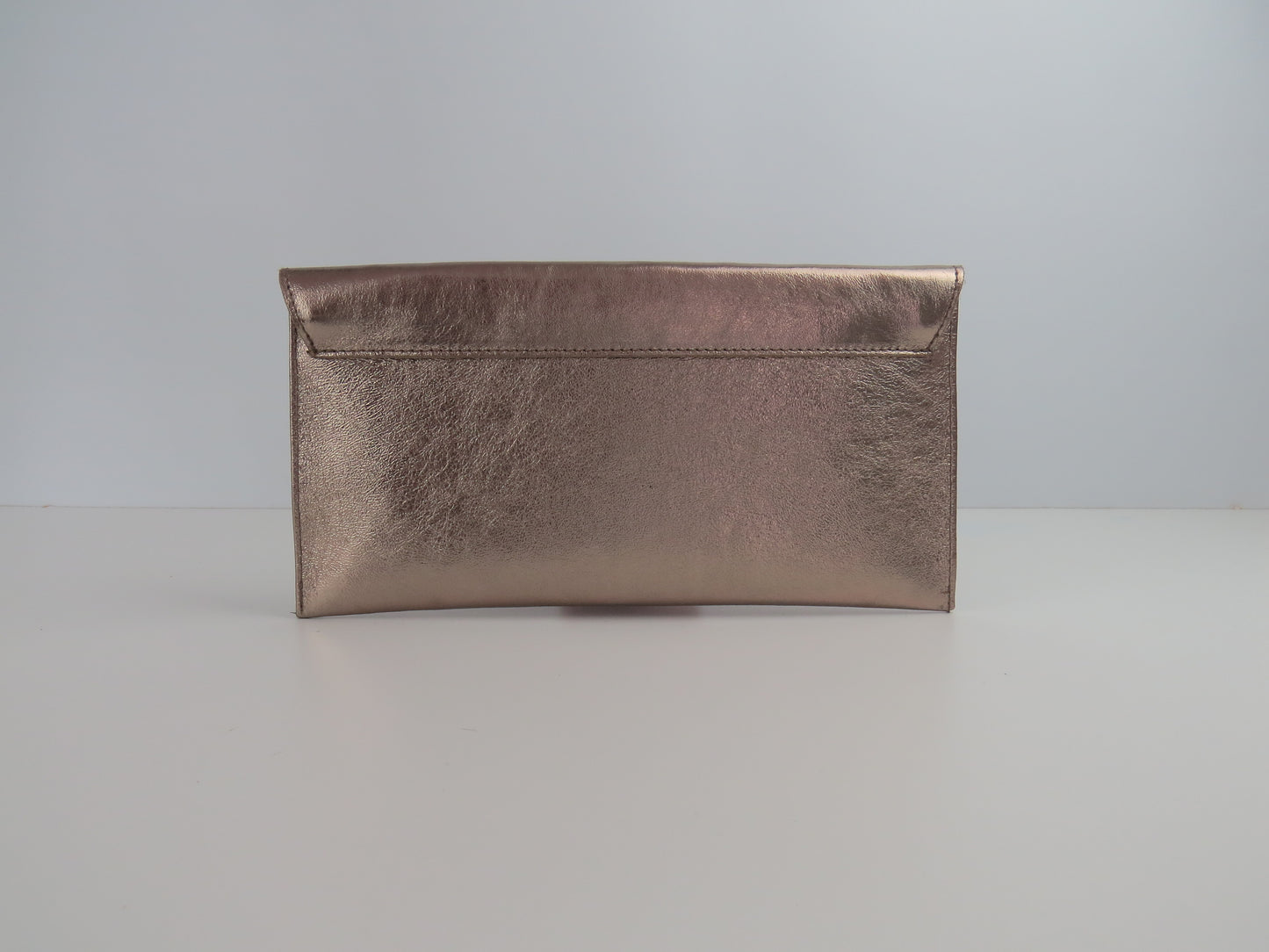 Metallic Brown Bronze Envelope Clutch Bag