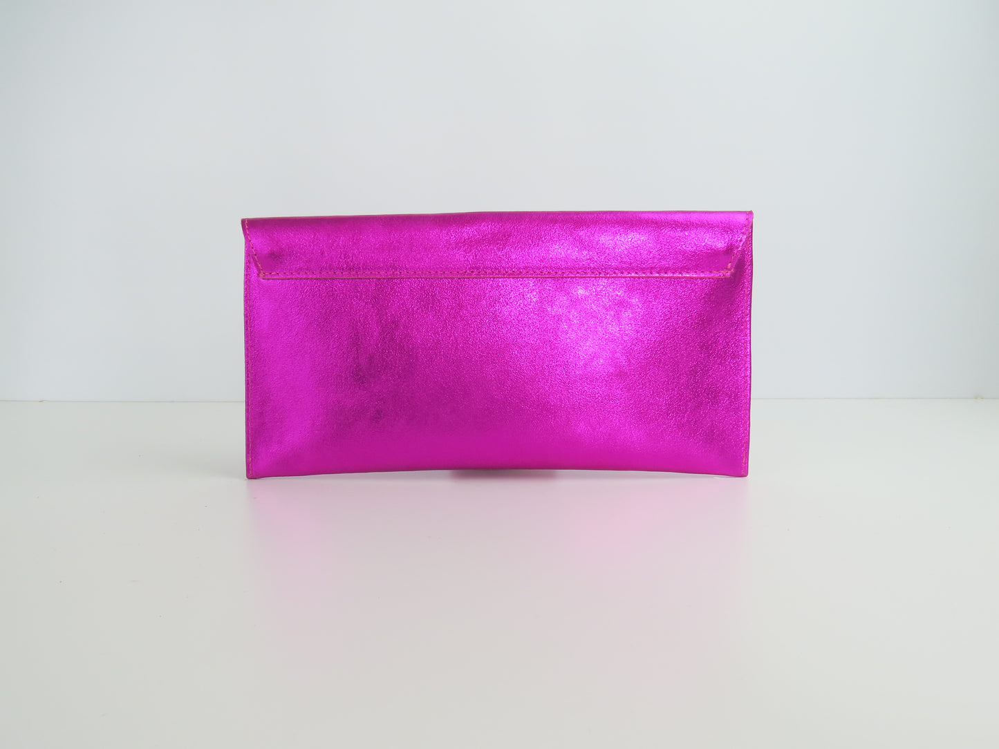 Metallic Magenta Fuchsia Envelope Clutch Bag